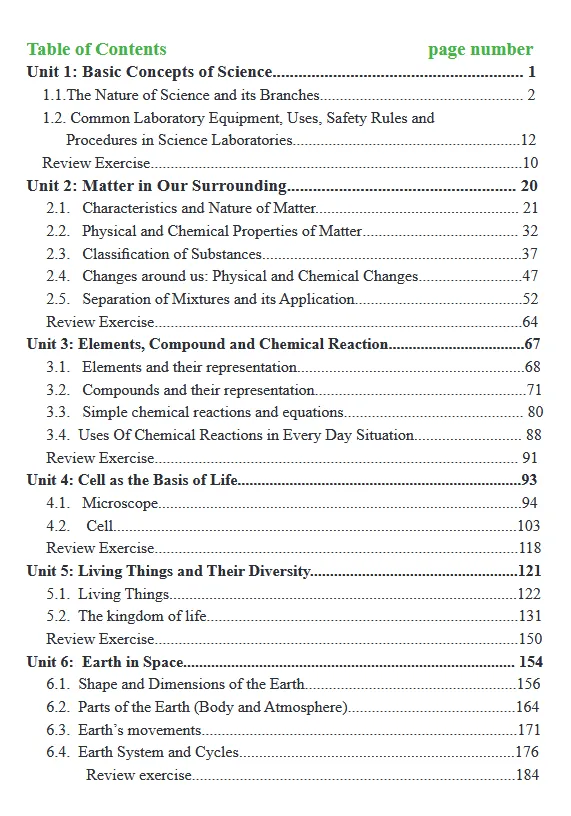 Download Ethiopian new Curriculum grade 7 general science Student Textbook PDF